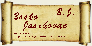 Boško Jasikovac vizit kartica